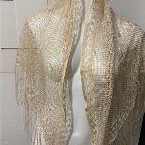 Elegant Gold Mesh Shawl